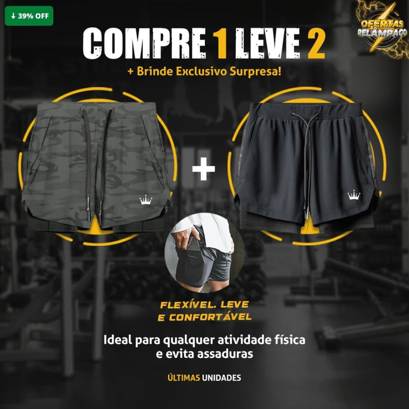 Shorts Dry-Fit™ de Compressão BZN - COMPRE 1 LEVE 2 + Brinde - Minha loja