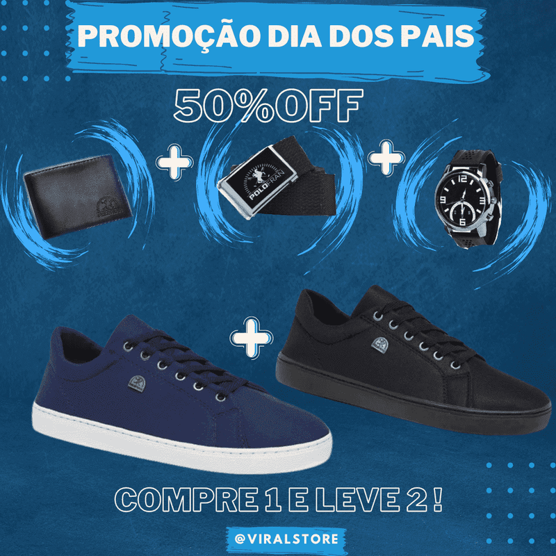 Sapatenis POLO - Compre 1 e leve 2 + 3 Acessórios Bônus