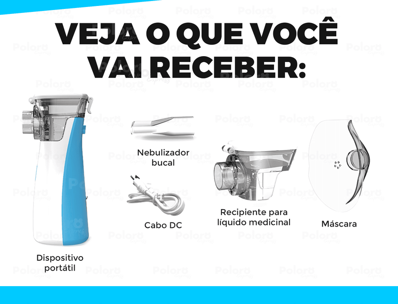 Inalador Nebulizador Pollo® - Portátil e Ultra Silencioso (LEVE 2 E ECONOMIZE) - Minha loja