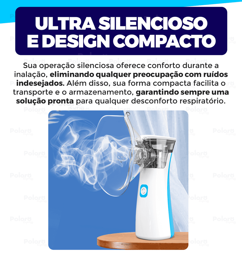 Inalador Nebulizador Pollo® - Portátil e Ultra Silencioso (LEVE 2 E ECONOMIZE) - Minha loja