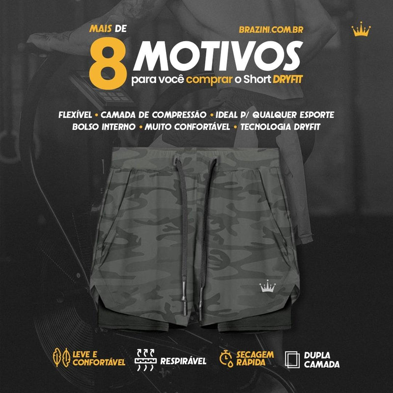 Shorts Dry-Fit™ de Compressão BZN - COMPRE 1 LEVE 2 + Brinde - Minha loja